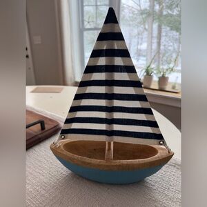 Nautical Striped Sailboat Decor